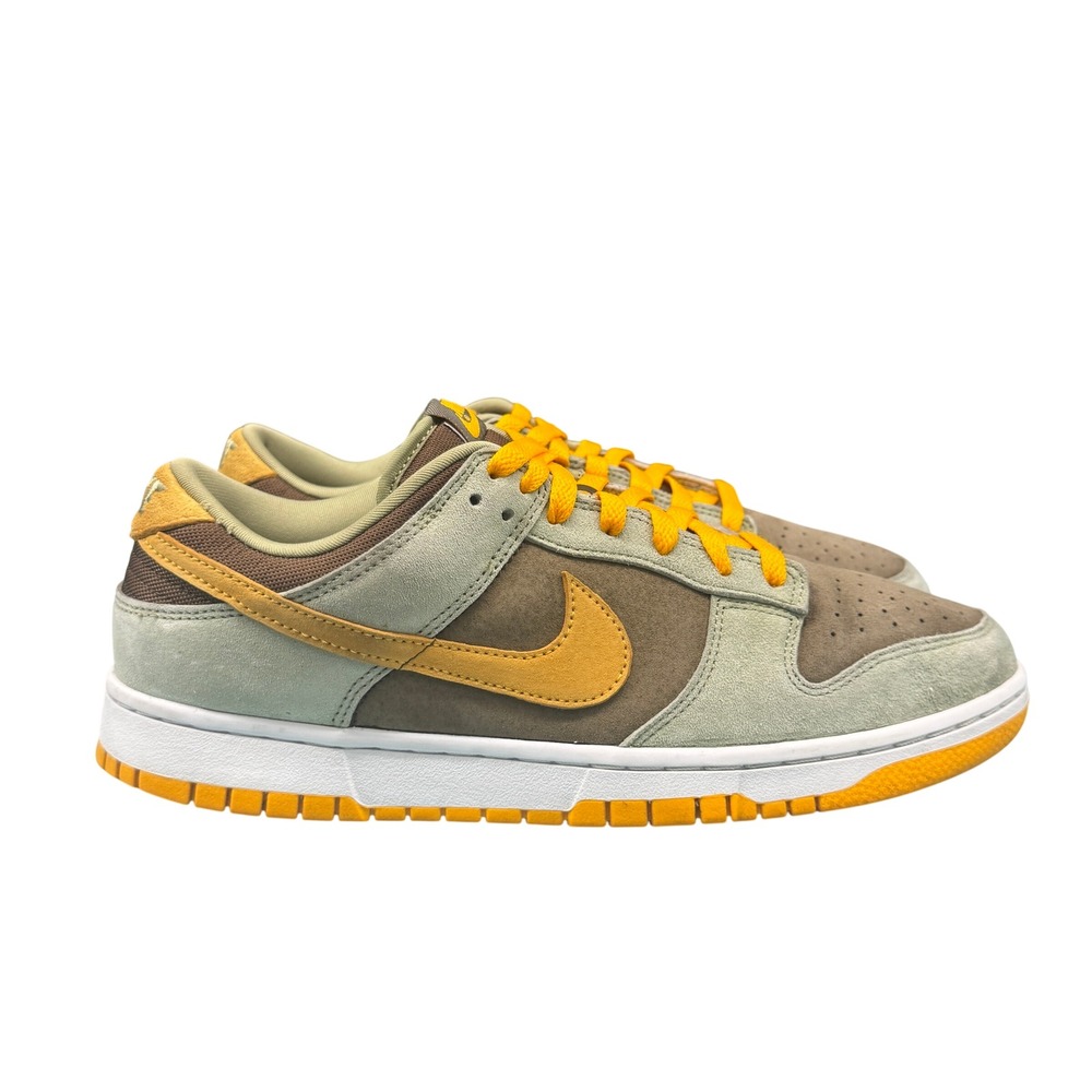 Size 10.5 - Nike Dunk Low Dusty Olive Gold Brown Suede DH5360-300